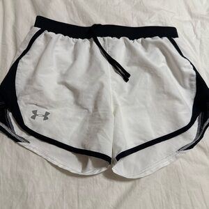 Under Armour Athletic Shorts White and Black Retro Design